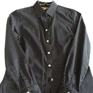 Banana Republic non iron fitted black polka dot shirt-women size 8